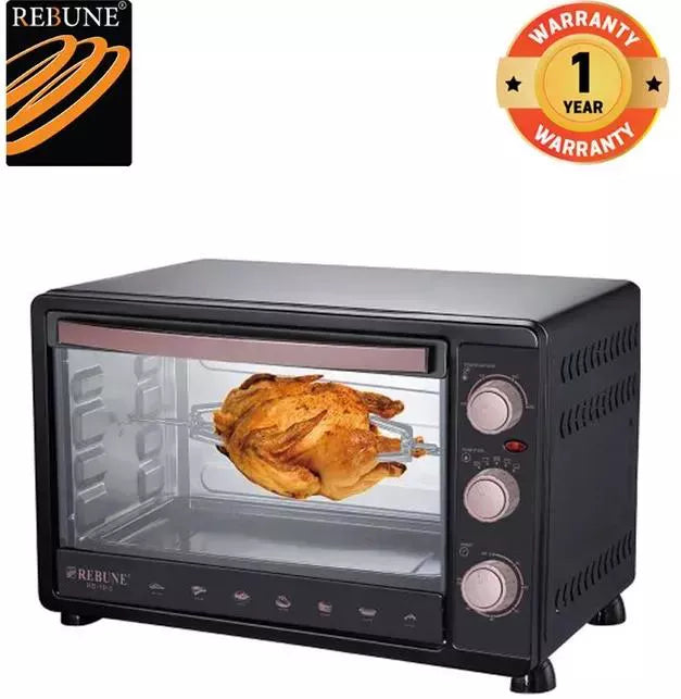 Rebune RE-10-1 Electric Oven - 55 Liters, With rotisserie function, 5 Stages switch heating selector